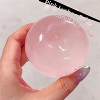 Jouet à presser en caoutchouc rose litchi, transparent, à rebond lent, anti-stress, pour filles et garçons de 14 ans et plus