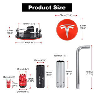 Kit d'écrous de roue Getitall Tesla 42 mm en alliage d'aluminium noir pour le remplacement et la réparation des modèles 3 et Y - Product Image 2