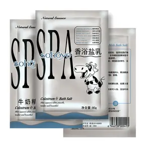 Private Label Bad und Spa Salz Natürlicher Lavendel Duft Feuchtigkeit spendendes Bad Salz Fuß Einweichen 80g