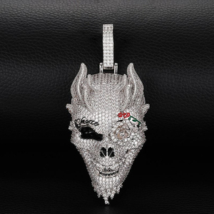Customize Hip Hop <b>Face</b> Pendant for Men VVS Bling Moissanite Pendant Religious 3D Jewelry S925 Silver Pendant Jewelry - Product Image 4