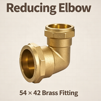 Coude de réduction à compression en laiton 54mm 42mm, raccord coudé à 90 degrés pour tuyauterie multicouche