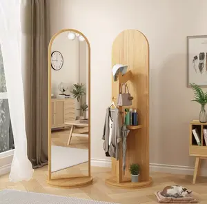 Manufacturers Wooden Frame MDF Full-length Dressing Wholesale Household Full Body Bedroom Rectangular Shower Hanging Wall Mirror
