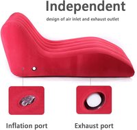 Beliebte Anpassung Flocked PVC Red OEM Aufblasbares Air Lounge Sofa