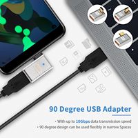 HotSale Adaptor OTG USB-C USB 3.1 10Gbps Bahan Aluminium Alloy 120W Pengisian Daya Cepat LED Kompatibel Laptop Ponsel Konverter Data