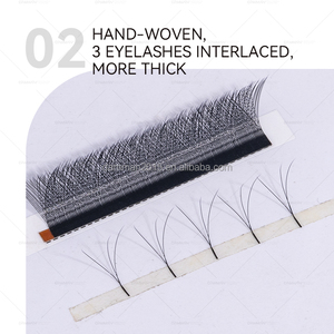 Wholesale <strong>Eyelash</strong> <strong>Extension</strong> Custom Logo OEM ODM Double Tips 3D W Shape Lashes Matte Black C D 0.05 Premade 3D Volume Lashes - Product Image 3