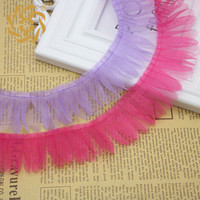 Bande de dentelle plissée en fil bouclé gaufré de 3,5 cm (1,4 pouces) pour la confection de crinolines décoratives DIY