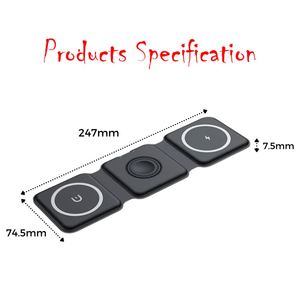 Cargador Inalámbrico 3 en 1 Plegable Personalizado, Base de Carga Magnética Portátil Q, Cargador Inalámbrico Rápido de 10 W para iPhone - Product Image 3