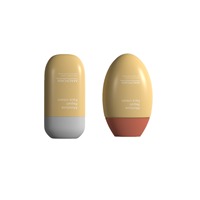 Nouveau design de bouteille de protection solaire ovale de 50ml, emballage de bouteille de protection solaire, emballage de lotion cosmétique en plastique PE, conteneur de bâton de protection solaire