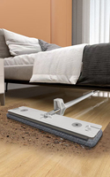 Serpillère plate mains libres rotative à 360 degrés en microfibre avec long manche pour sols en bois et carrelage domestique