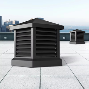 Hotte <span class=keywords><strong>d</strong></span>'extraction moderne carrée en alliage <span class=keywords><strong>d</strong></span>'aluminium avec persiennes, étanche à la pluie, pour climatisation de villa - Product Image 1