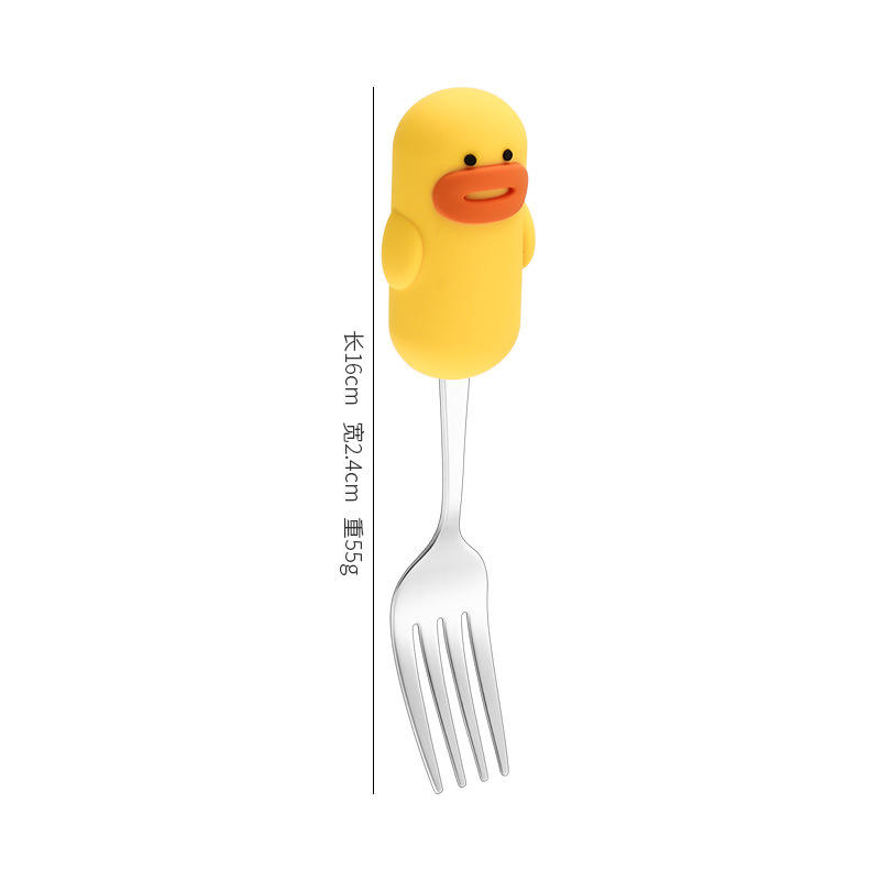 White sausage-shaped duck - fork (PVC bag)