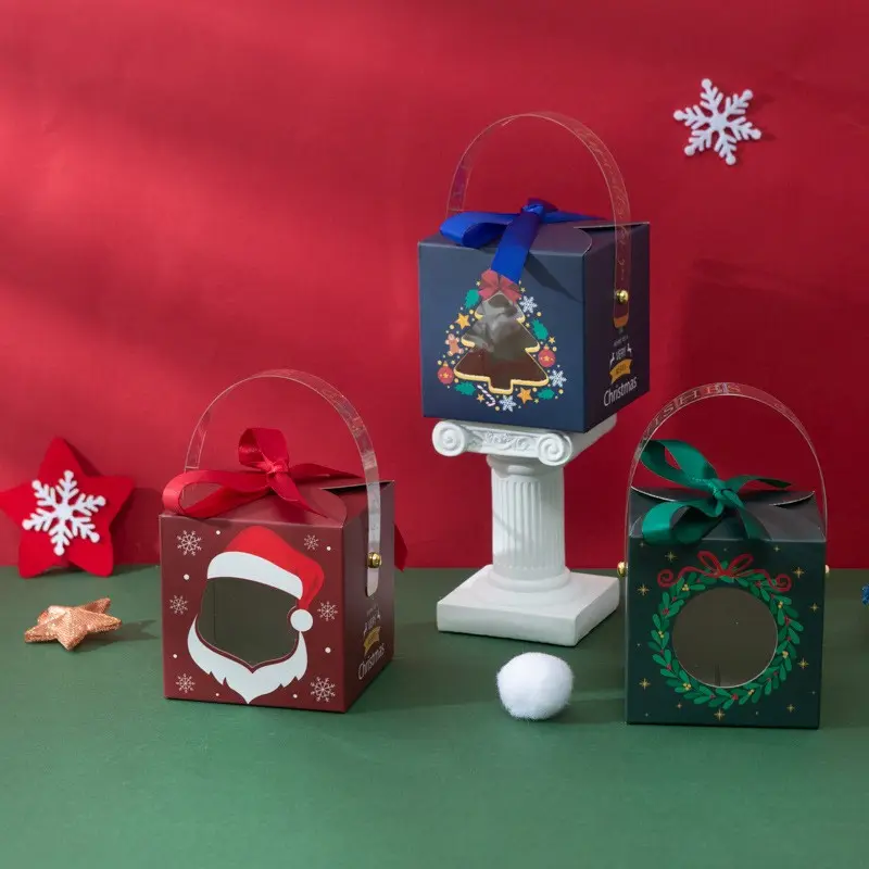 High Quality Christmas Apple Box Hollow Gift Candy Box Cartoon Accept Customization