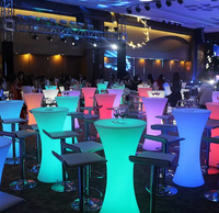 Table de cocktail LED rechargeable, table de bar moderne illuminée pour boîte de nuit, éclairage changeant de couleur pour salon