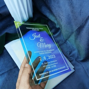 Invitation de <span class=keywords><strong>mariage</strong></span> en acrylique holographique irisé avec reflets de 2 mm ou 3 mm - Product Image 1