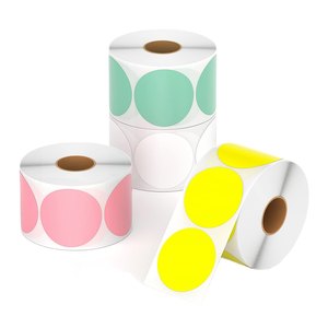 Rouleau d'autocollants personnalisés thermosensibles en vinyle adhésif de couleurs mélangées avec découpe pour étiquettes d'expédition de petites entreprises - Product Image 1