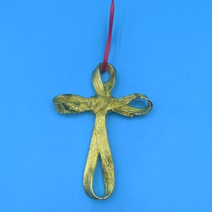 Pendentif en alliage en forme de croix, ornement d'arbre de Noël, cadeau artisanal suspendu, décoration intérieure et extérieure - Product Image 1