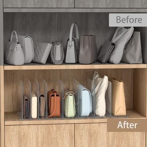 <span class=keywords><strong>Organizadores</strong></span> de bolsos de armario, paquete de divisores de estante, dormitorio, <span class=keywords><strong>cocina</strong></span>, organizador de armario acrílico ajustable para bolso - Product Image 5