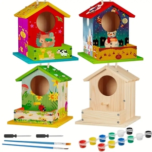 Xây dựng và sơn birdhouse chế biến gỗ Kit - DIY bức tranh và lắp ráp thiết lập - Product Image 1
