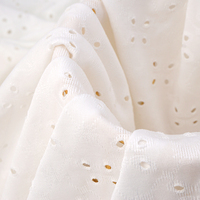 Tissu jacquard texturé estival à œillets brodés en tricot teint sur mesure, soluble à l'eau, pour chemises et robes pour femmes