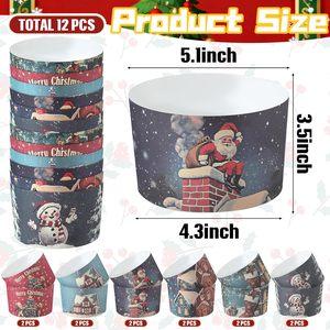 Stampi per Panettone Natalizi Vintage all'<span class=keywords><strong>Ingrosso</strong></span>, Vaschette Usa e Getta Resistenti alle Alte Temperature per Dolci Natalizi da Forno - Product Image 4