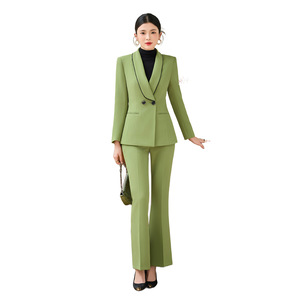 Women's Pink Suit Set Full Sleeve Polyester Formal Anti-Wrinkle Autumn Wear - Product Image 5
