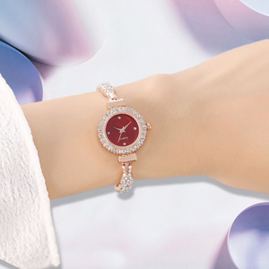 Elegant Korean-Style Pull-Out Design Compact Diamond-Studded Female Students' <b>Bracelet</b> Watch Luxury Alloy Glass Multi-Color - Product Image 2