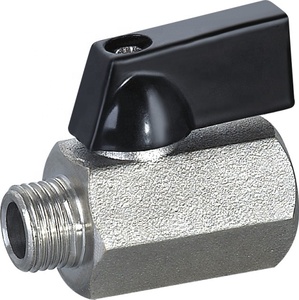 Nickel Plated Female Male Brass <strong>Mini</strong> <strong>Ball</strong> <strong>Valve</strong> 1/8"-1/2" - Product Image 1