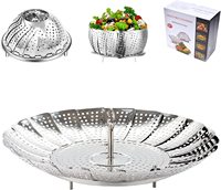 Panier à vapeur en acier inoxydable avec poignée de différentes tailles, pour la cuisson des légumes, vente en gros