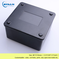 Boîtier en plastique électrique ABS noir boîte de jonction en plastique bricolage boîte de projet électronique boîtier d'instrument 80*75*45mm