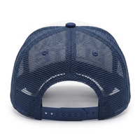 Gorra Trucker Personalizada con Estampado de Burbujas en Vinilo, para Adultos y Niños, de 5 Paneles, Clásica, con Cierre a Presión, Azul Marino, de Espuma y Malla