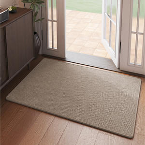 Tapis d'entrée rectangulaire antidérapant en fibre de polyester, couleur unie, pour intérieur - Product Image 2