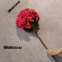 Prix d'usine, hydrangea géant à tige unique, 30 cm de diamètre, fleurs artificielles en soie de couleur dégradée pour la décoration de la maison et des hôtels