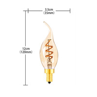 Couleur ambrée 2200K ST45 S14S LED Spiral Filament Light 3W ST45 Dimmable LED Lamp