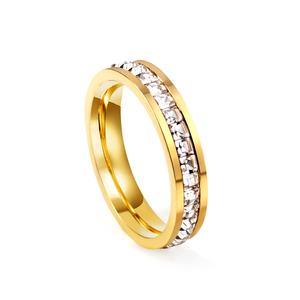 Anillos de Acero Inoxidable con Circonitas Personalizados, Chapados en Oro de 18K, Anillo de Moda Grueso para Mujer y Hombre - Product Image 1