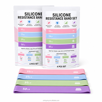 Bandas de Resistencia de Silicona con Logotipo Personalizado, Juego de 4 Bandas de Ejercicio para Gimnasios y Programas de Estudio, Venta al Por Mayor