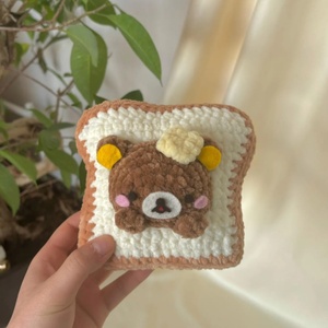 Nouvelle conception 2026, jouet en peluche en forme de pain grillé en crochet fait main, jouet alimentaire en tricot mignon, jouet en crochet en coton écologique avec coton PP - Product Image 4