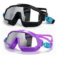 Masque de natation YL2300 à injection directe de silicone liquide, grande fenêtre panoramique, anti-buée, revêtement UV, miroir or/argent