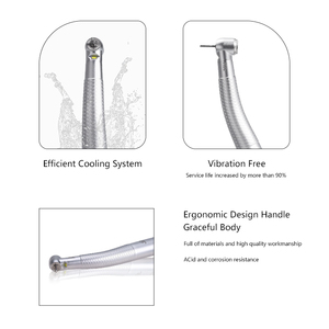 Pieza de mano de turbina dental con rociador de agua de 2 4 orificios con diseño de botón pulsador de alta velocidad con luz LED - Product Image 5