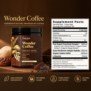 Café Orgánico en Polvo con Mezcla de Hongos, Hecho en Estados Unidos, OEM, Melena de León, Reishi, Chaga, Halal, GMP, Nootrópico, Personalizado, 200g - Product Image 2