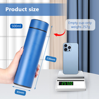 B01-0055 Amz Vente Chaude 2023 500ml Smart Bouteille D'eau Fiole À Vide Thermos Température Affichage Tasse Avec LED Écran Tactile