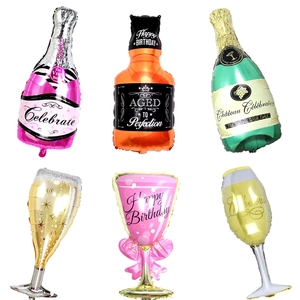 Juego de Globos de Botella de Champán Metalizados Hechos en China OEM - Decoración Romántica para Eventos de Cumpleaños y Bodas - Product Image 1