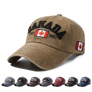 Casquettes personnalisées Chapeau haut à 6 panneaux Casquette de baseball canadienne polyvalente pour hommes et femmes Lettres <span class=keywords><strong>pop</strong></span> Design Coton Matériel Populaire - Product Image 1