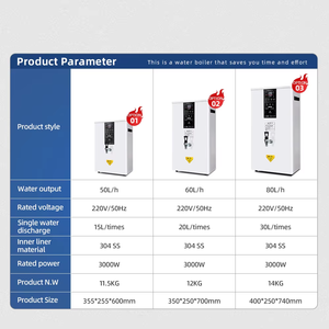 50L a parete in acciaio inox 304 distributore elettrico di acqua calda acqua potabile Boiler per ristoranti hotel Cafe Boba tè - Product Image 2