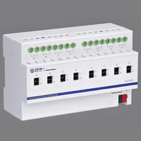 Module de contrôle de relais KNX 8 voies avec boutons manuels locaux, matériel de contrôle intelligent de l'éclairage configurable ETS pour usage commercial