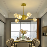 Lustre Suspendu LED Moderne de Luxe Léger 2022 en Fer et Verre, Réglable en Hauteur, Style Nordique, pour Restaurant et Salle à Manger, Modèle Baby's Breath Star