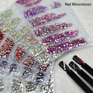 Diamantes de imitación de resina <span class=keywords><strong>AB</strong></span> para uñas, piedras de cristal transparentes de tamaño variado, sin pegamento, venta al por mayor - Product Image 1