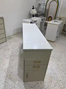 โต๊ะทำเล็บสีขาวพร้อมเครื่องดูดฝุ่นสำหรับร้านทำเล็บมืออาชีพ - Product Image 2