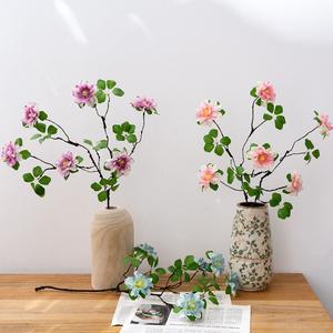 Branche de fleur d'<span class=keywords><strong>hibiscus</strong></span> en soie de haute qualité, blanc rose, fausse rose, malva, tige florale pour la maison, mariage, bricolage, arrangement de centre de table - Product Image 5