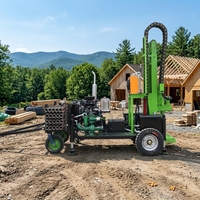 Plateforme de forage de puits d'eau montée sur remorque, petite plateforme de forage de puits d'eau portable, plateforme de forage de puits profonds de 200 mètres