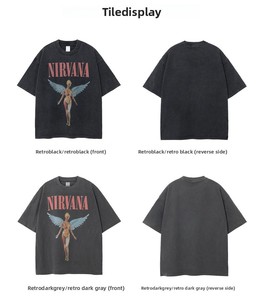 Abbigliamento da Uomo |   Nuova <span class=keywords><strong>T</strong></span>-<span class=keywords><strong>shirt</strong></span> 2023 con Stampa <span class=keywords><strong>Rock</strong></span> <span class=keywords><strong>Band</strong></span>, Effetto Invecchiato, Manica Corta, Stile Retrò Europeo e Americano - Product Image 6